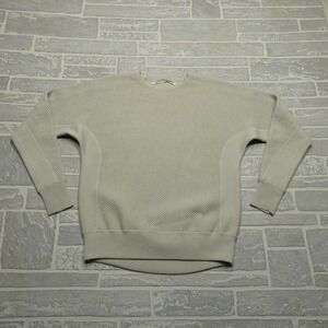 Athleta Sweater Womens 2XS Gray Waffle Knit Merino Wool Blend Soft Feel Athletic